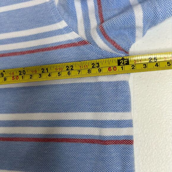 Brooks Brothers Performance Polo Blue White Stripe Slim Fit Shirt Cotton Men XXL - Picture 9 of 12
